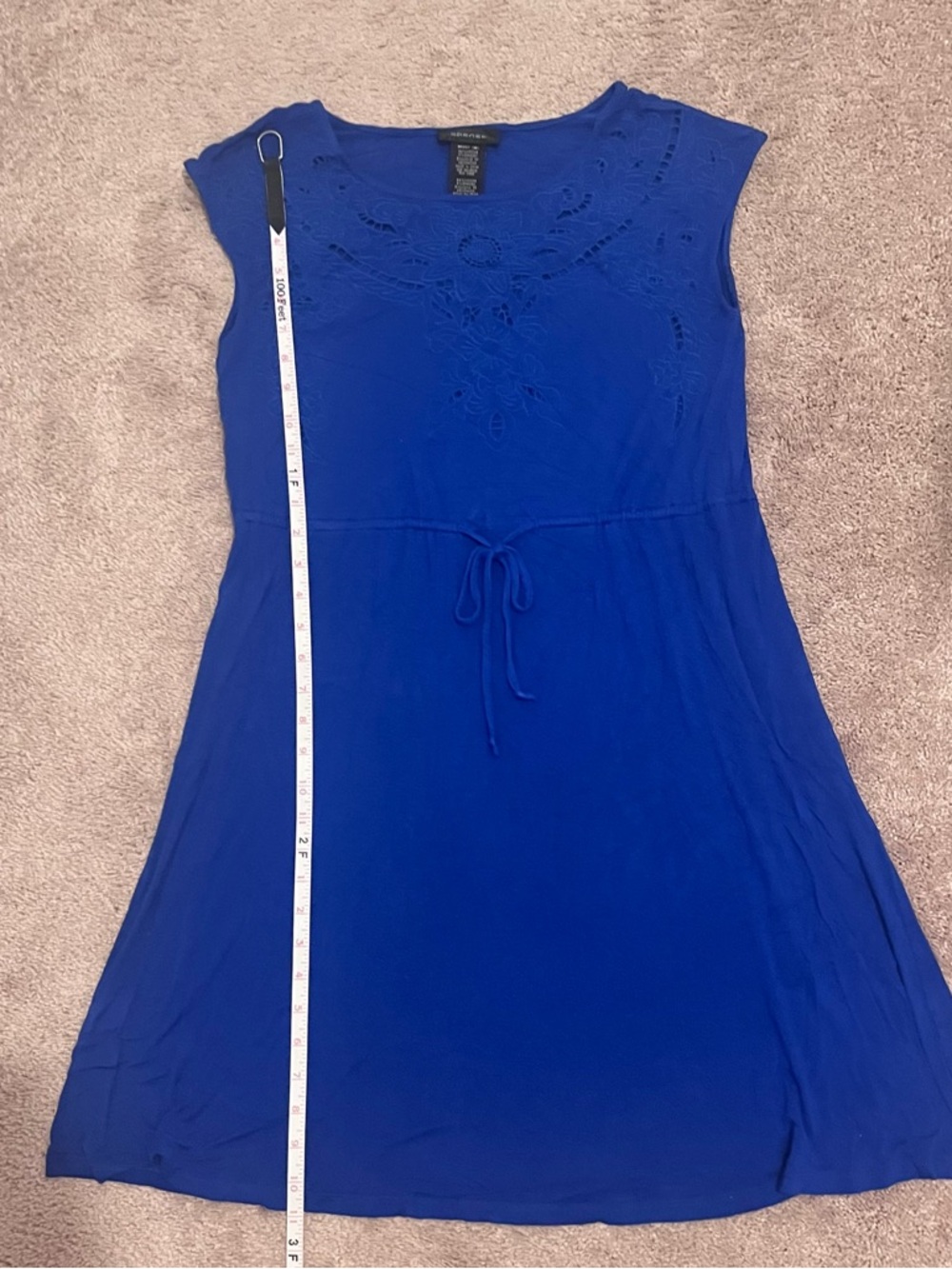 ๐ Blue Tie Front Dress with Elegant Style - Picture 9 of 9